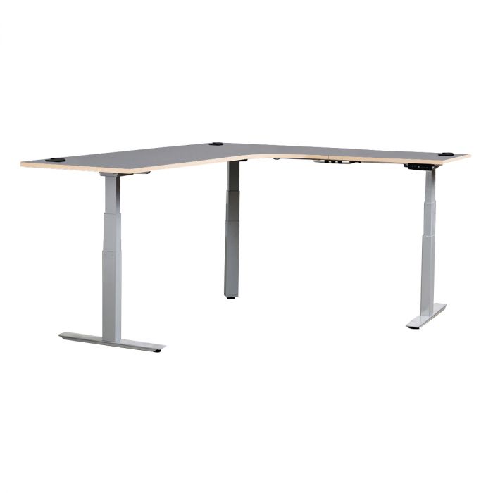 Steel Mesh L Shaped Sit Stand Desk G33e With Left Return Revealed