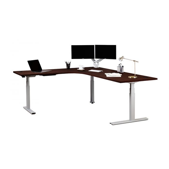 Cherry Sit Stand Desk M33el With L Shaped Left Return Hpl Top